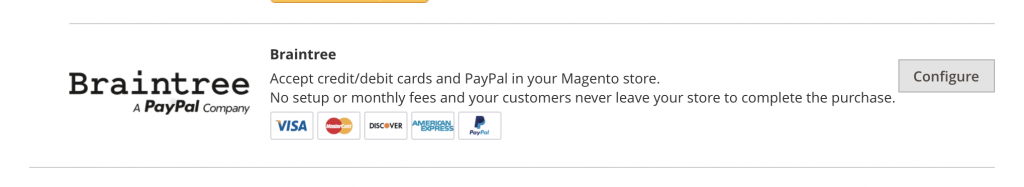 Magento 2 braintree payment solutions in the magento 2 admin panel