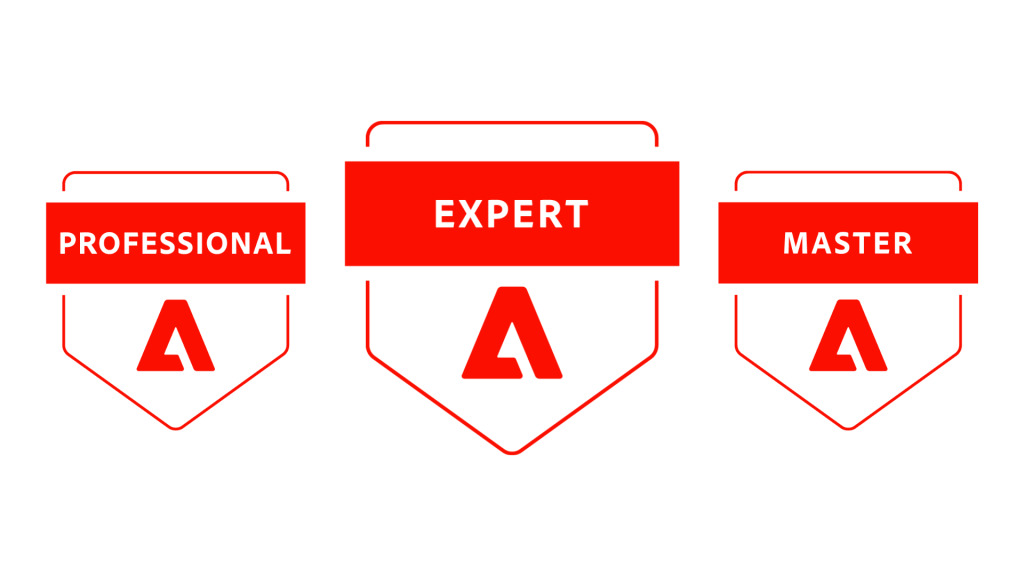 A list of Adobe Certifications from Professional, Expert and Master