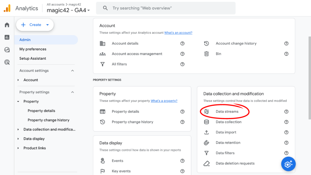 Google Analytics 4 (GA4) showing step 1 of identifying traffic to your eCommerce website (data sources)