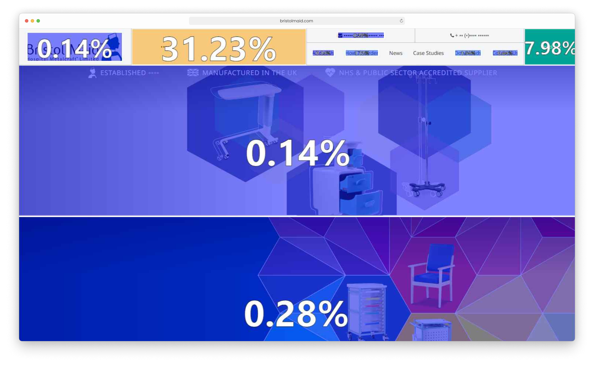 Bristol Maid heat map, helping usability of their eCommerce website