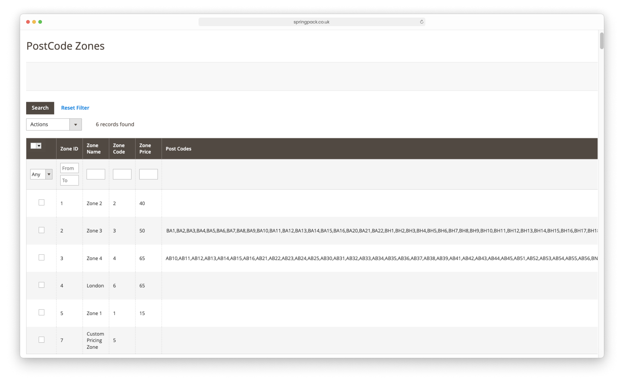 Postcoder finder and shipping rates