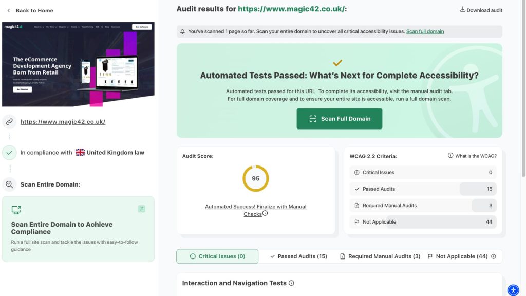 Accessibility Checker tools can review your site for compliance to the European Accessibility Act and WCAG 2.2